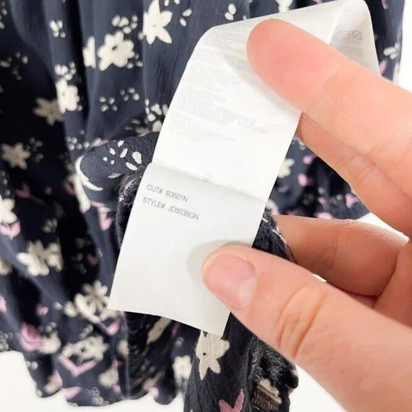 Billabong Gypset Mini‎ Dress Womens Floral Pleasant Long Sleeve Tunic Blue Small - Picture 6 of 10